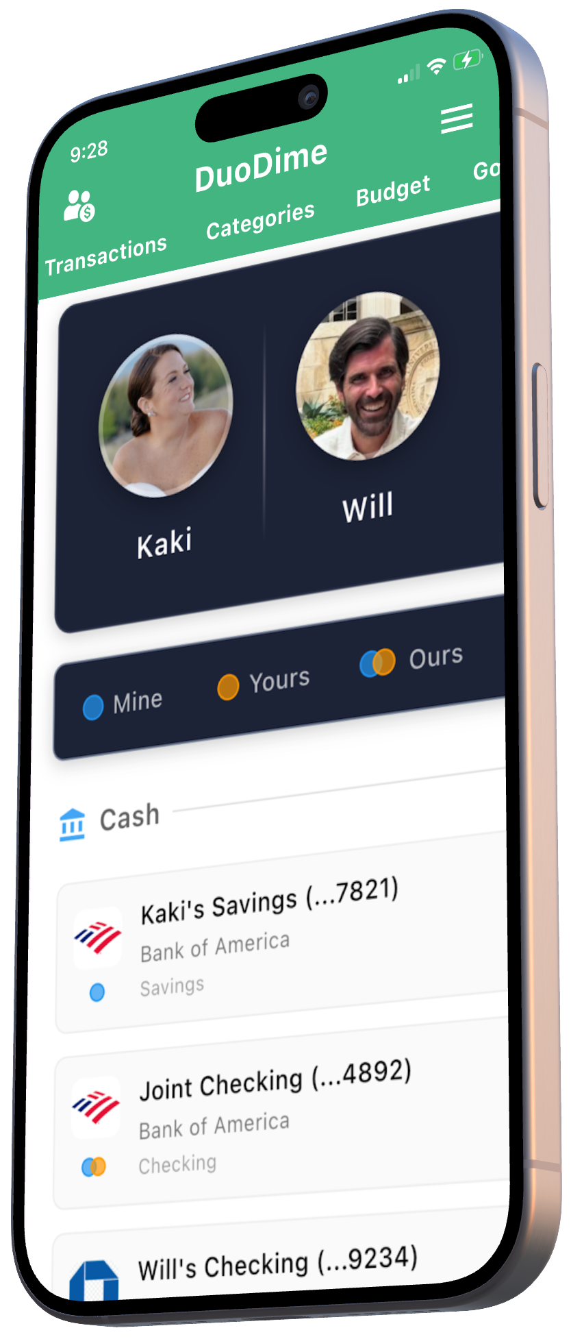 DuoDime app on phone