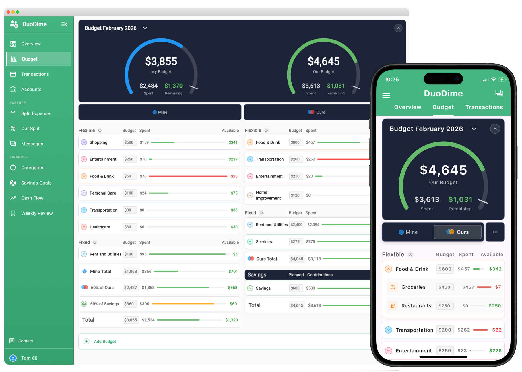 DuoDime on all devices - computer and phone